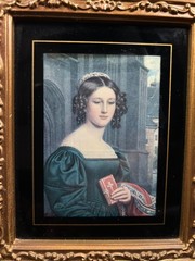 Vintage miniature framed Stieler art print portraits gallery wall min 7″ Turner