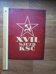 Org. Propaganda Tin Sign „XVII Congress of the Communist Party of the CSSR“