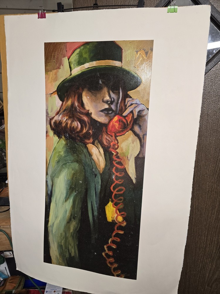 Adam Finli Painting NM 16x36in Painted On 44x30in Canvas Signed Not Framed