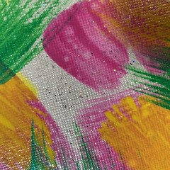 Original 5″ X 7″ Abstract Acrylic Painting On Canvas Panel With Easel