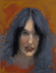 Modern Portrait Woman Original OOAK Figurative Oil Painting 18×14 Aldo Cherres