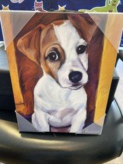 New Oil Painting Cute Dog portrait