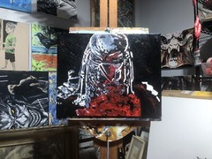 “Bloody Predator”, #michaelscottwoodcock Art Original Oil Painting Canvas