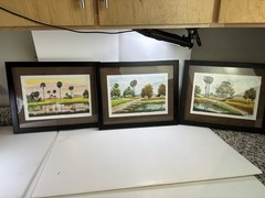 Lot Of 3 Original Watercolors from Vietnam? Framed SINGED KEO CHEA