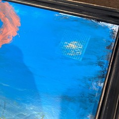 Original Framed Mixed Media Abstract Art Painting „Air Hypothesis“ 17×21 w/ COA