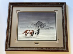 Fallin Painting National Watercolor Society NWS Listed Horses Winter Landscape