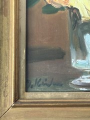 EXCEPTIONAL ANTIQUE FRENCH MODERN STILL LIFE OIL PAINTING OLD VINTAGE ROSES 1950