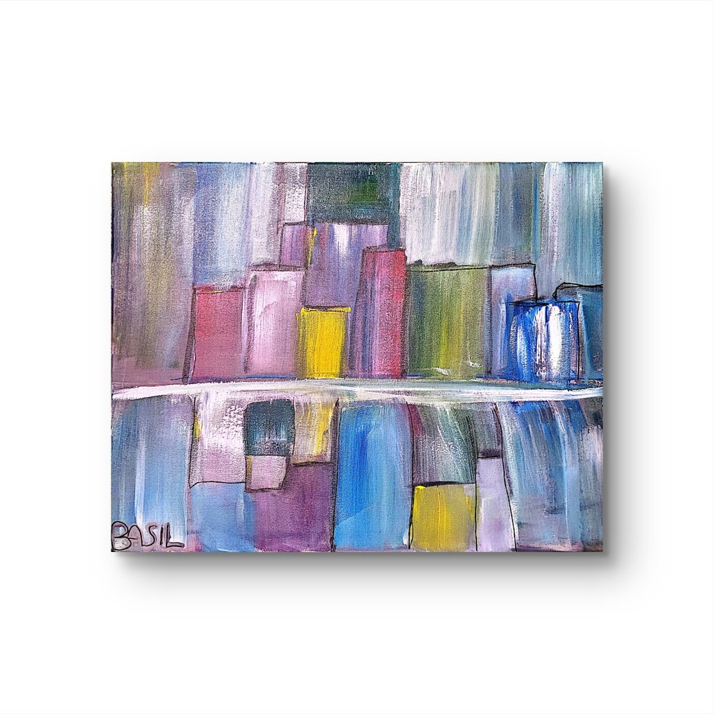 Urban Landscape Modern Expressionist Original Abstract Canvas 12×16