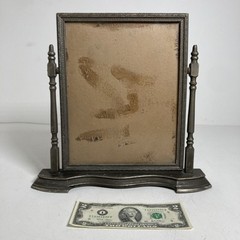 Vintage Original Painting Picture Frame Silver Pressed Swivel Wood 7 X 9.25″