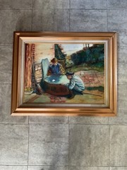 RARE OIL ON CANVAS PAINTING BY STELLA SZEMELA 97 YR OLD ARTIST