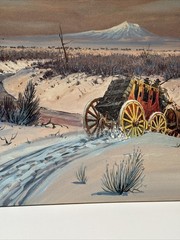 Austin Deuel Painting Landscape Wagon Frontier American Western Stagecoach