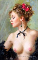 Pretty Naked Girl Nudes Oil paintings Wall Art Giclee Printed on canvas P1820
