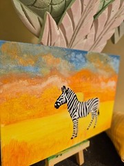 Zebra Painting Sunset Animals Original Oil Painting Nursery Wall Art