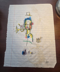 MICHAEL BANKS Outsider FOLK ART drawing color sketch 7.5 x 9.75″