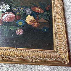 Vintage Chelsea House Oil Painting Floral Flowers Framed 18”x15”