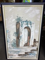 Beautiful Pair of Textured Oil Paintings Undighned 33” x 21” Framed