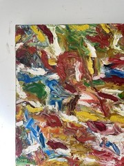 Original Oil Painting Heavy Textured 28×22” Unsigned Barbara J Koivisto SoHo NYC