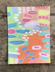 Aceo By Kenna Abstract Art Collector Card Painting Original 2.5” X 3.5” Signed