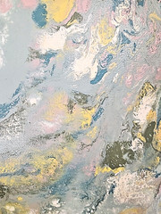 Acrylic Pour Painting Abstract White Blue Green Pink 8×10 Unframed OOAK Gift