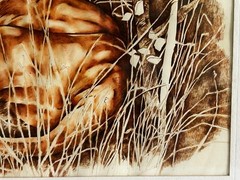 Original Painting of A Wild Large Cat Signed Bernie Dorfman 1988 29×23 Framed
