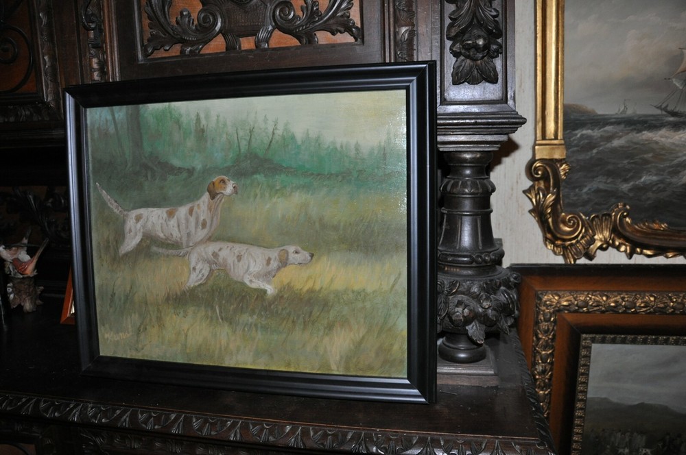 Lovely older Pointer Dogs Painting great artwork