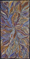 Rosemary Petyarre .Authentic Aboriginal Art. Bush yam flower, Size; 120cm X 60cm