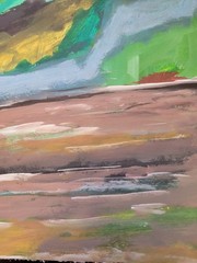 Original Abstract 9×11 Painting On Heavy Paper Acrylic Modern Art Landscape