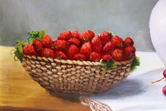 DILYA SCHAUER OIL PAINTING ON WOOD SIGNED STILL LIFE BODEGON COLOMBIAN ARTIST