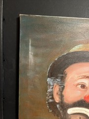 Original Portraits of Emmett Kelly by Herb Kallmann 1980 Oil Unframed Vintage