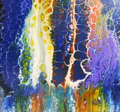 Abstract Painting Contempory Cosmic Galaxy Outer Space Pour Art Rain Crow