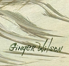 Vtg Rare HTF Early Ginger Wilson Original Art Signed 7.5″ x 9.5″ Ocean Seascape