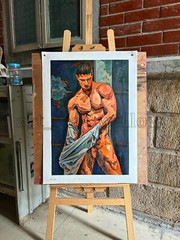 Original oil painting art Abstract male 100%hand-painted on canvas 16x24in #4473