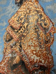 Woman Painting Girl Original Art Abstract Wall Art Woman in Gold Painting