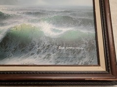 VTG Oregon Pacific Ocean Coast Sea Painting Sue Parkhill Oil Canvas Framed 24×28