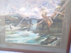 JAMES MILTON SESSIONS original Watercolor River Fly Fishing Trout