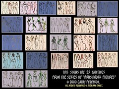 Abstract Figures Semi-nude Pose 2000 C Peterson * Oil Painting Circus women man