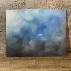 Original Clouds Sky Acrylic Painting 11″ x 14″ Art Handmade Home Decor W/ Easel