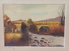 Watercolor “ The Berkshire“ Signed A. E. Eccles (Albert E. Eccles)