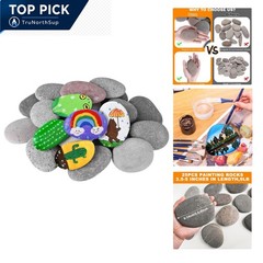 25 Pieces Large River Rocks for Painting – Smooth Flat Craft Stones 3.5-5 Inc…
