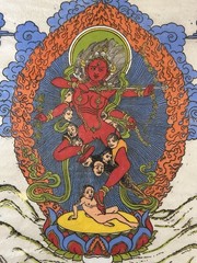 Thangka of the Heart’s Command: Kurukulle, Director of Devotion and Desire 11×14