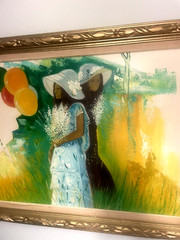 Original quality vintage art „Girls with Baloons“ FRENCH SCHOOL IMPRESSIONISM