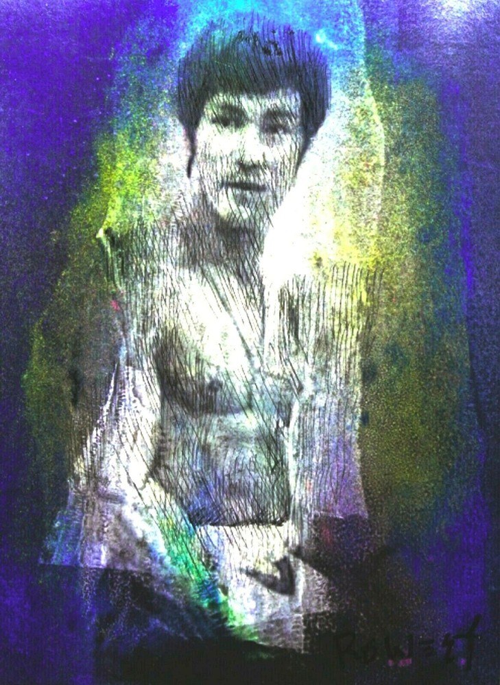 BRUCE LEE. Original Painting 11″ x 8″ on paper By Roldan West. W/COA