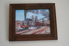 Bill Paxton Oil on Board Train in a Coal Field In India ation Circa 1947