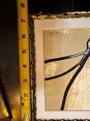5×7 Ornate VTG gold frame featuring an Asian-inspired abstract Acrylic Painting